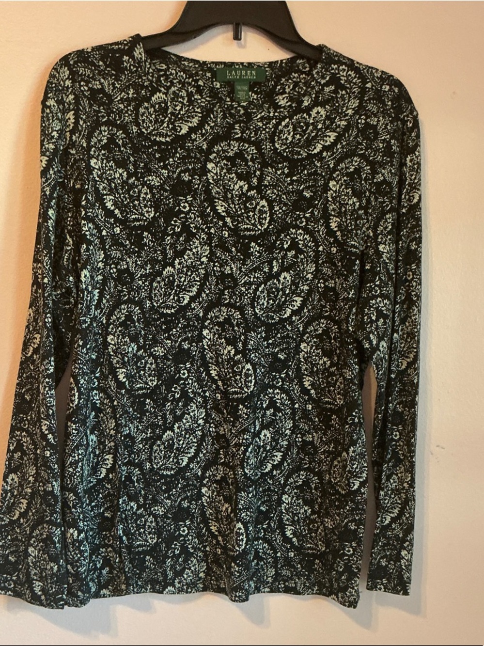 Lauren Ralph Lauren Paisley Long Sleeve Tee